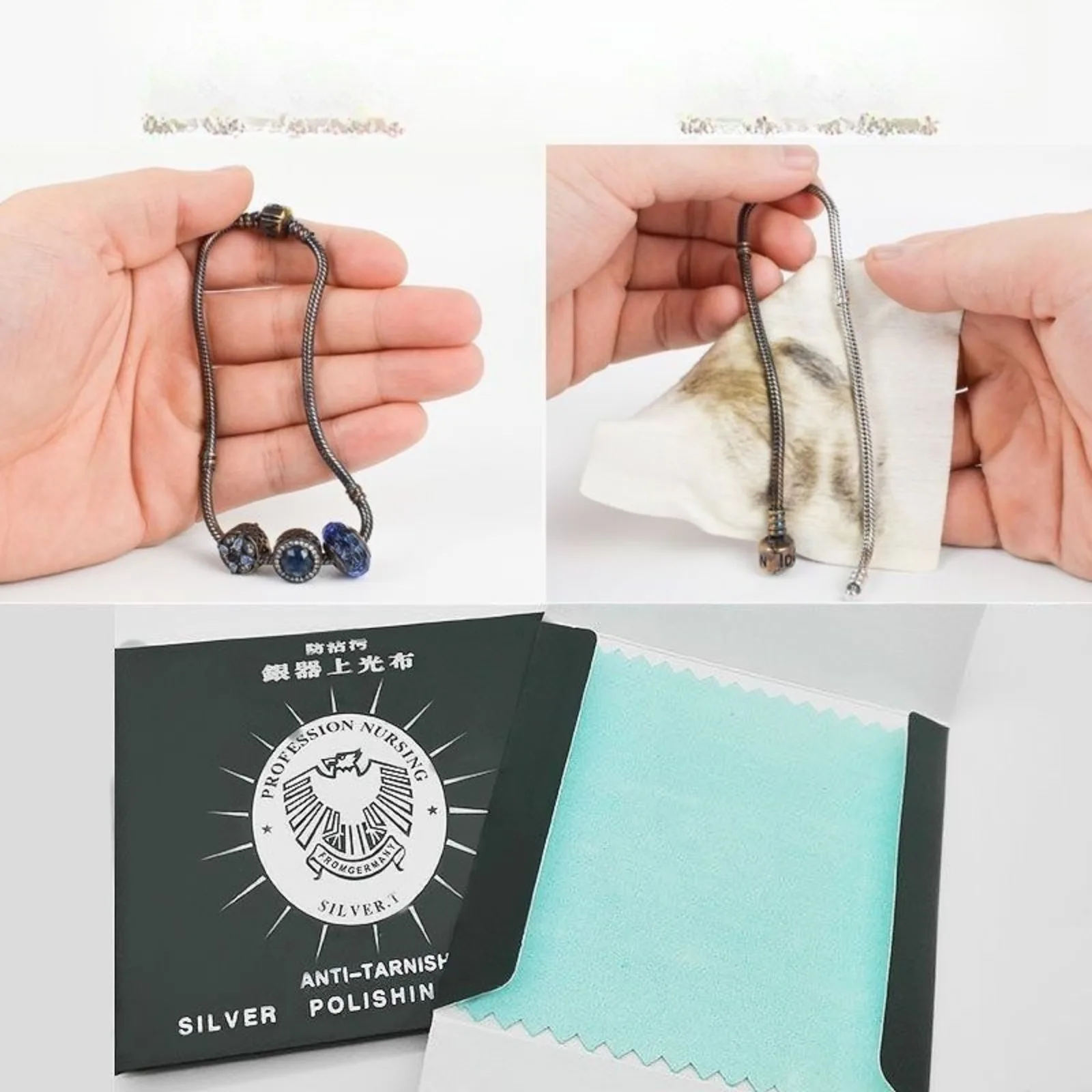 10Pcs Silver Polishing Cloths Soft Jewelry Cleaning Cloth for Sterling Silver Gold Platinum Individually Wrapped Random Color