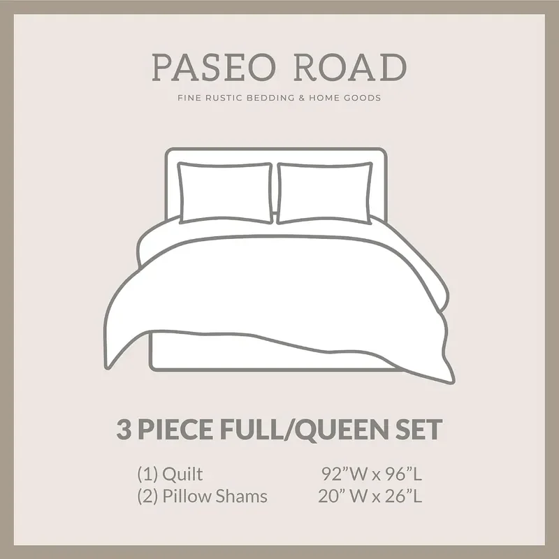 Paseo Road 3 Piece Queen Full Aztec Western Bedding Quilt Set