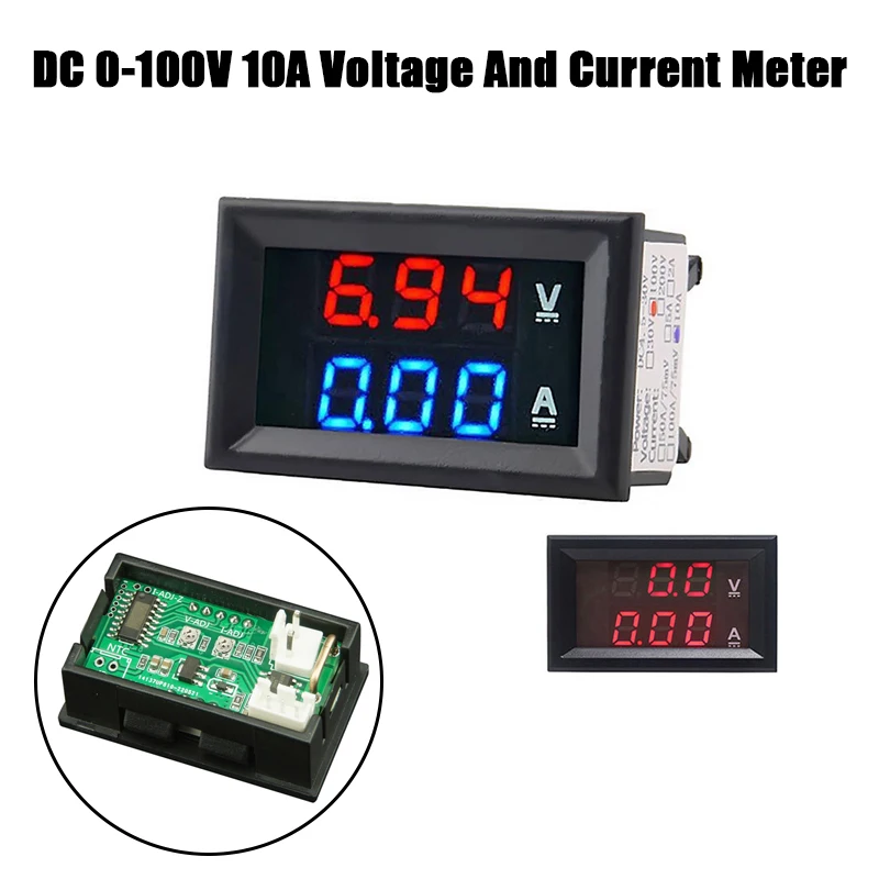 DC 0-100V 10A Digital Voltmeter Ammeter Dual Display Voltage Detector Current Meter Panel Amp Volt Gauge 0.28