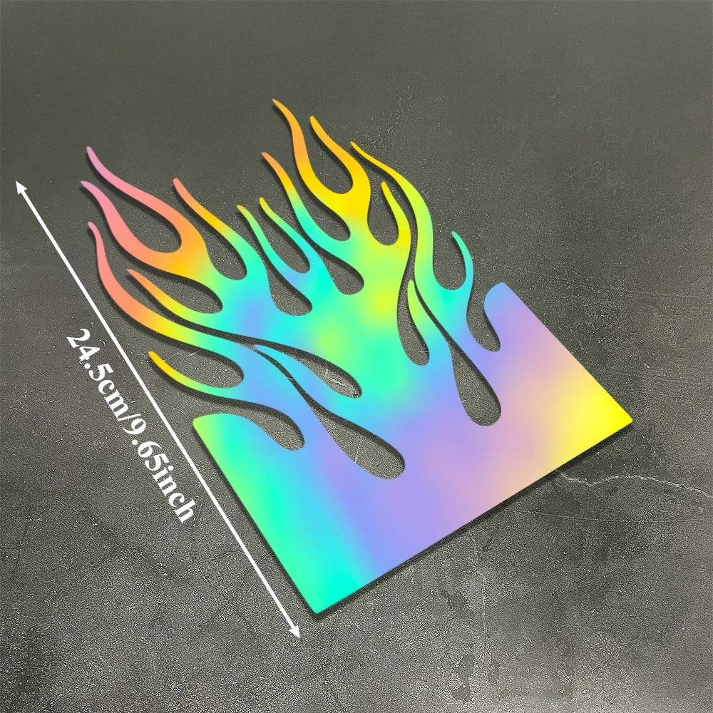 Flame Vinyl Sticker, Waterproof Durable Mudguard Decal for Honda Yamaha Suzuki Ducati KTM Motorcycle view 2