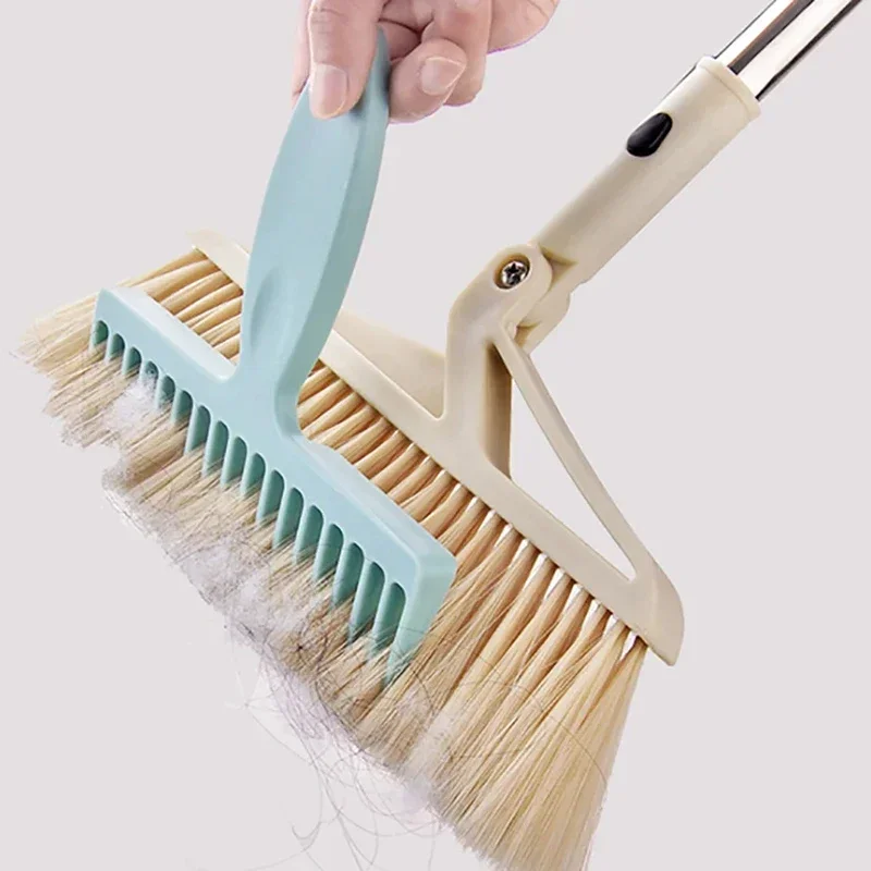 1PC Household Broom Dusting Brush Broom Sweeping Hair Cleaning Brush Scraping Hair Brush Longer Combs Brushing Tool