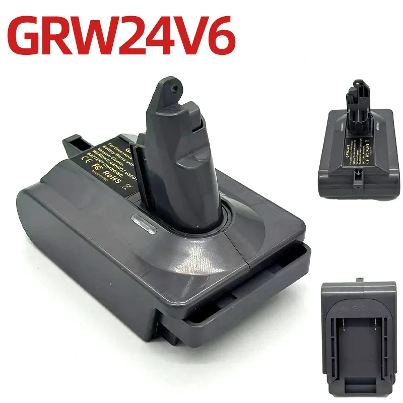 GRW24V6 Battery Adapter Compatible for Dyson V6 for Greenworks 24V Li-ion Battery Power Source for Dyson V6 Vacuums Power Tools