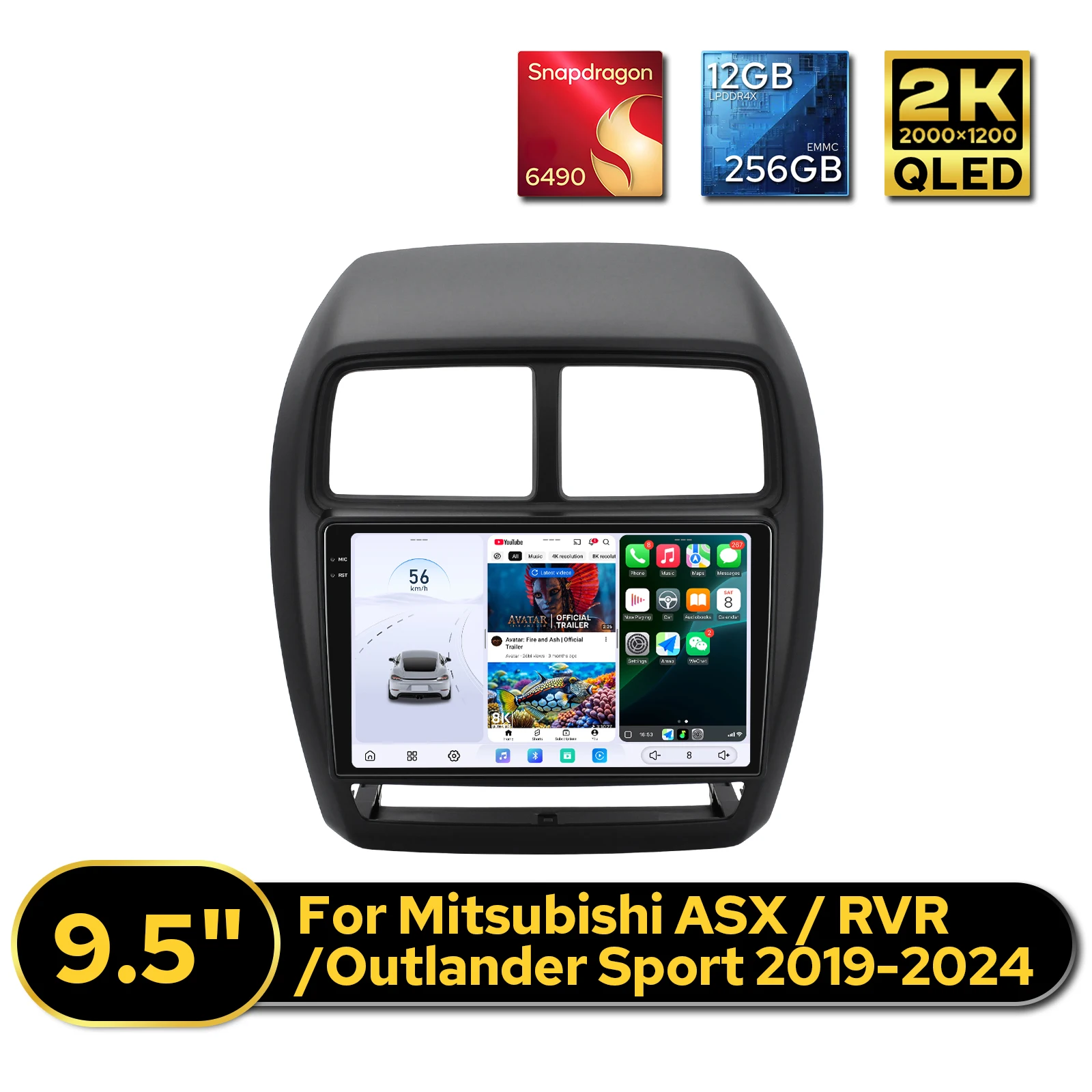 

Автомагнитола Android Plug&Play с CarPlay для Mitsubishi ASX/RVR/Outlander Sport 2019-2024, 12+256 ГБ, сохранение функций управления на руле, усилитель Rockford