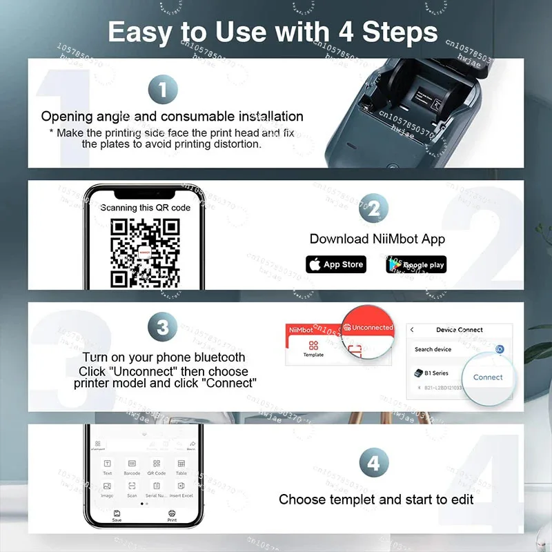 

Niimbot B1 Portable Thermal Self-adhesive Labels Printer Mini Maker Pocket Printer Mobile Bluetooth Pocket Tag Price Machine NEW