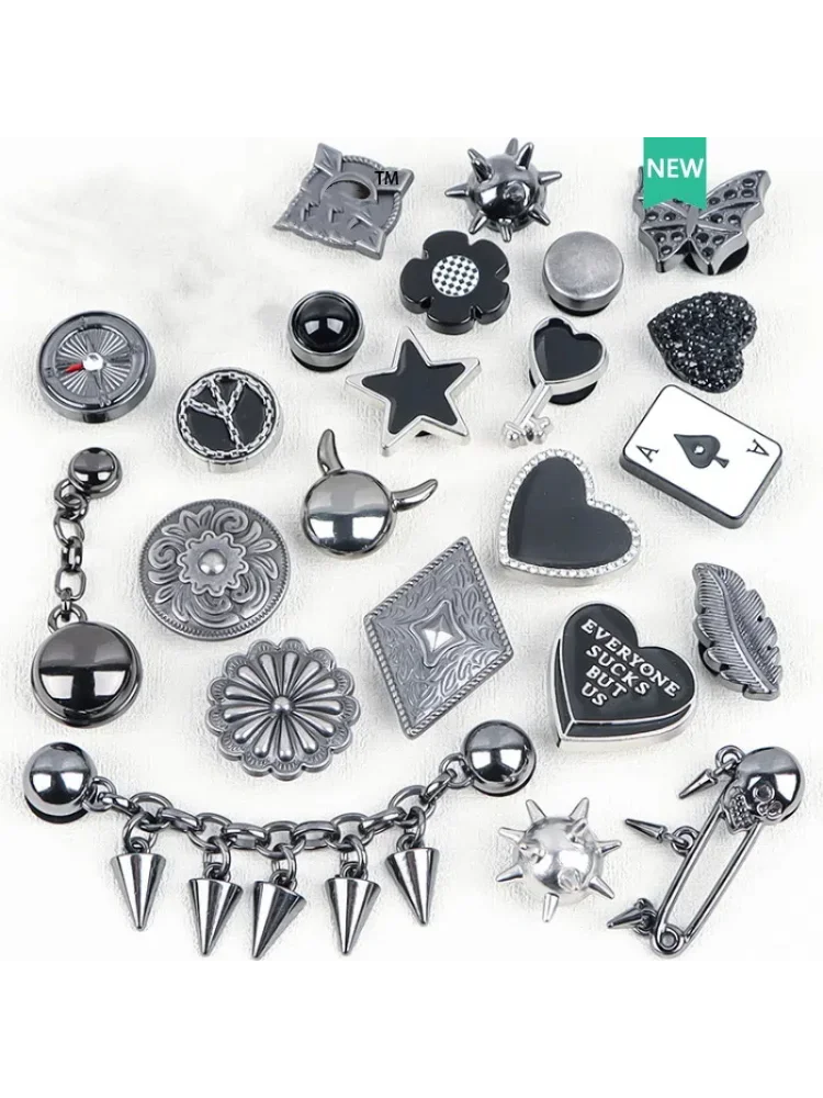 Breloques de chaussures en métal, boucle de chaussure, Style Punk, accessoires de chaussures à la mode pour chaussures croisées