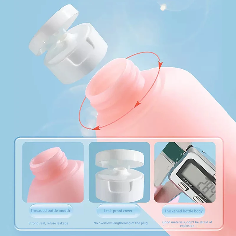 3/4 pçs garrafa recarregável 60ml pe loção recipiente squeeze tubo garrafa vazia portátil viagem à prova de vazamento shampoo chuveiro gel garrafa