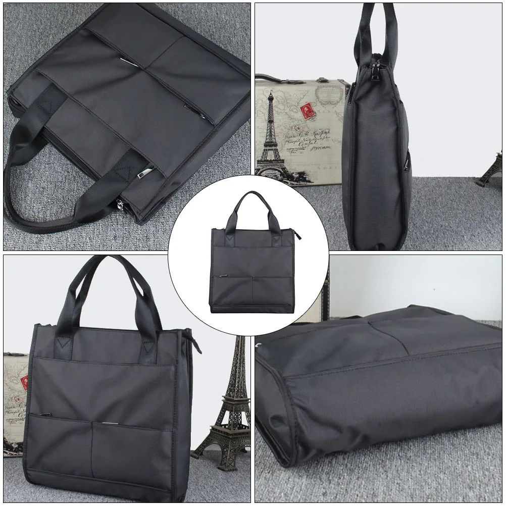 

Business for Men Black Large Capacity Briefcase Polyester Cotton Tote Shoulders Bag Man Storage Travel Practical Design