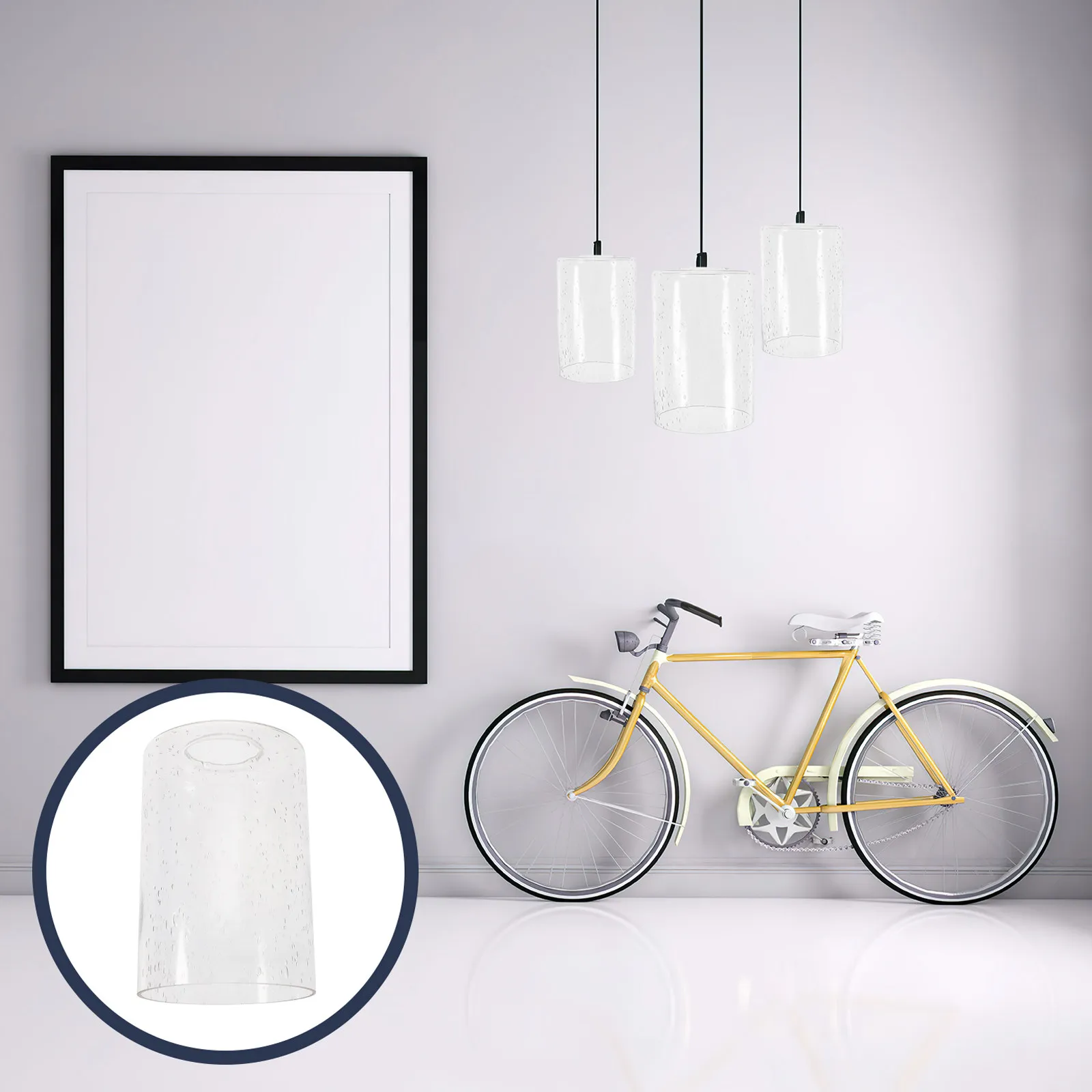 

2Pcs Glass Lamp Shades Cylinder Shape Transparent Replacement Lampshades for Wall Lamp Chandelier Light Fixtures Indoor Light