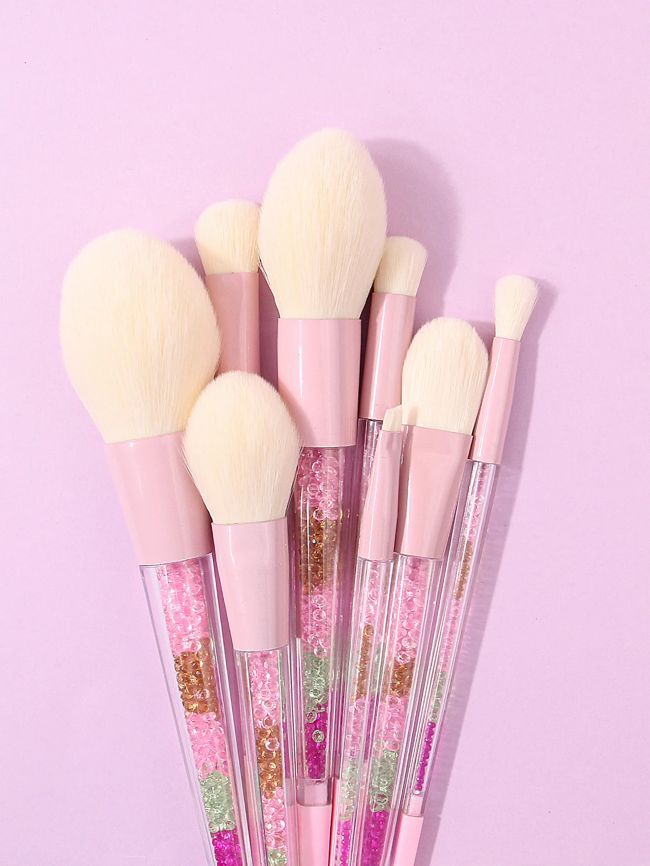 High-end luxury diamond makeup brush set 8PCS super soft brush large loose brush, blush brush, contouring brush, flame brush, hi