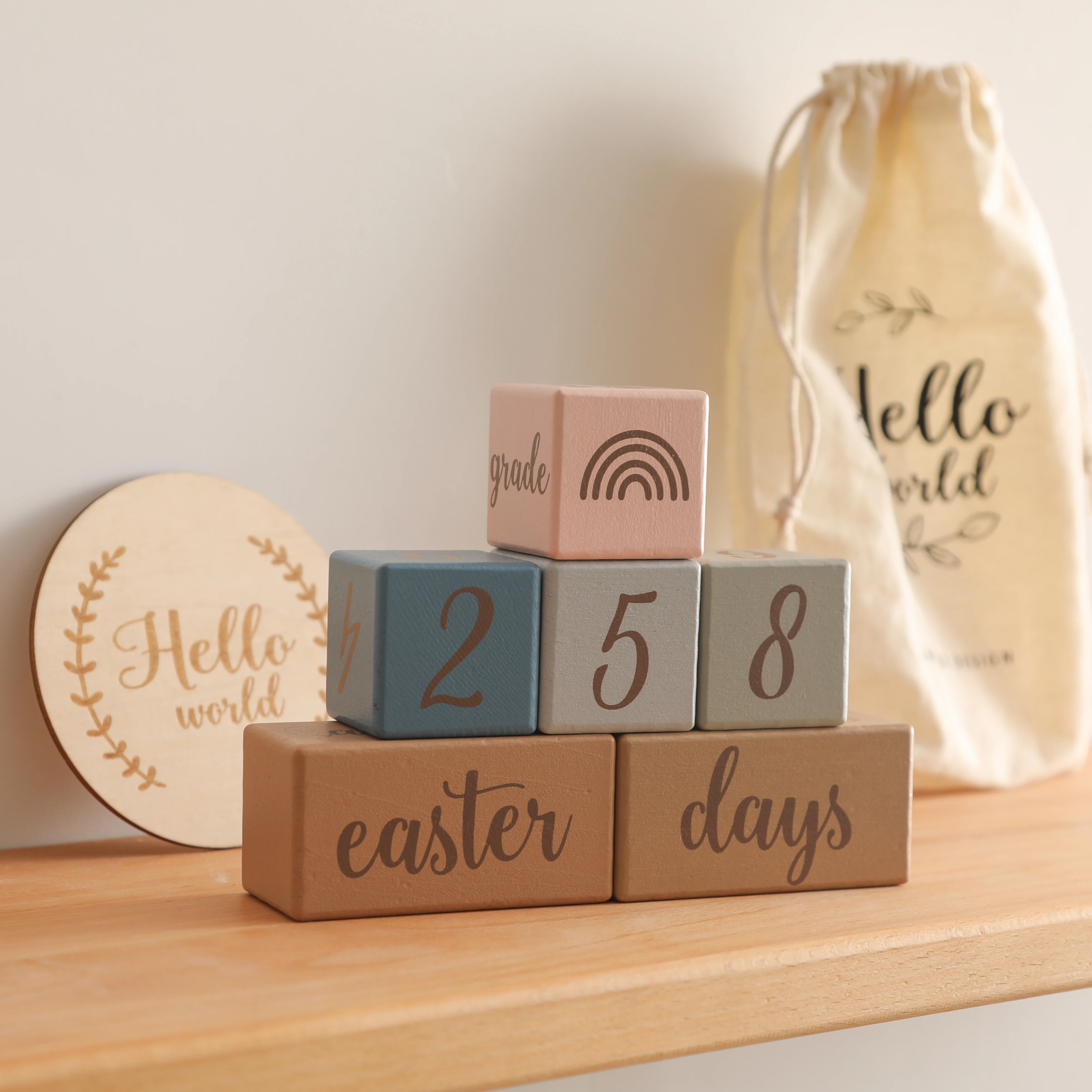 Newborn Photography Props Wooden Square Festival Commemorate Baby Accessories newborn baby photography accessories Milestone