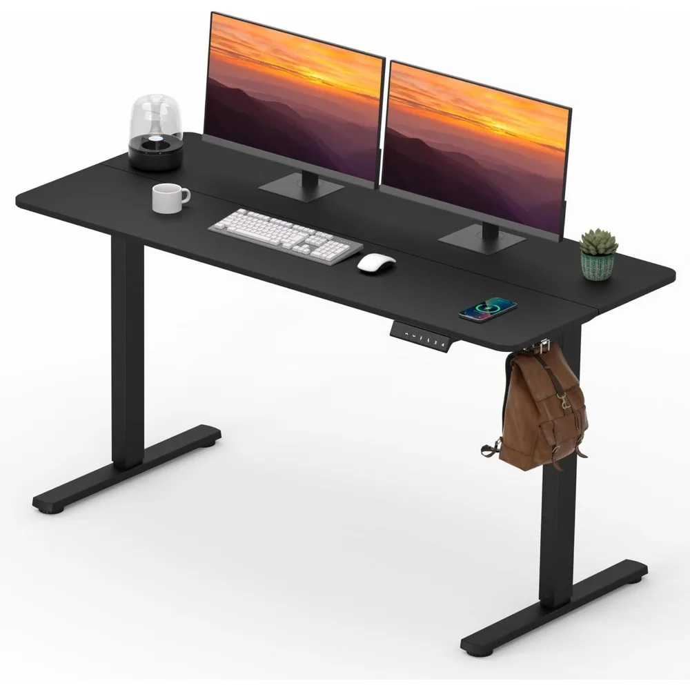 

Adjustable Stand Up Desk with Memory Preset, Standing Desks 55 x 24 Inch Electric Home Office Desk Computer Workstation Splice B