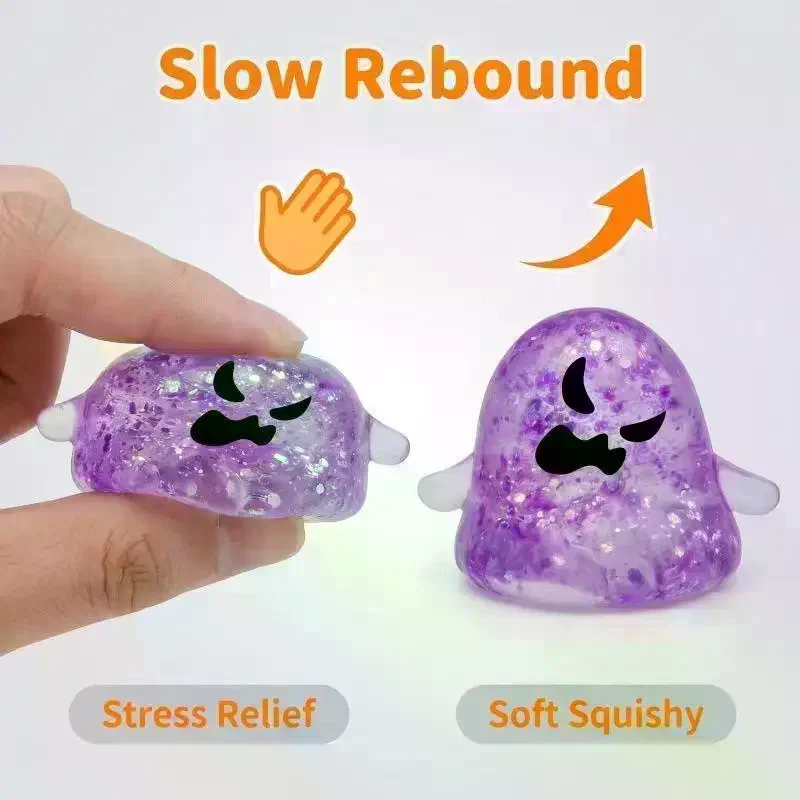 2026 Halloween New Ghost Pinch Toy Maltose Squeezing And Ventilating Toy In Stock Grip And Stress Relief Gift Box Set