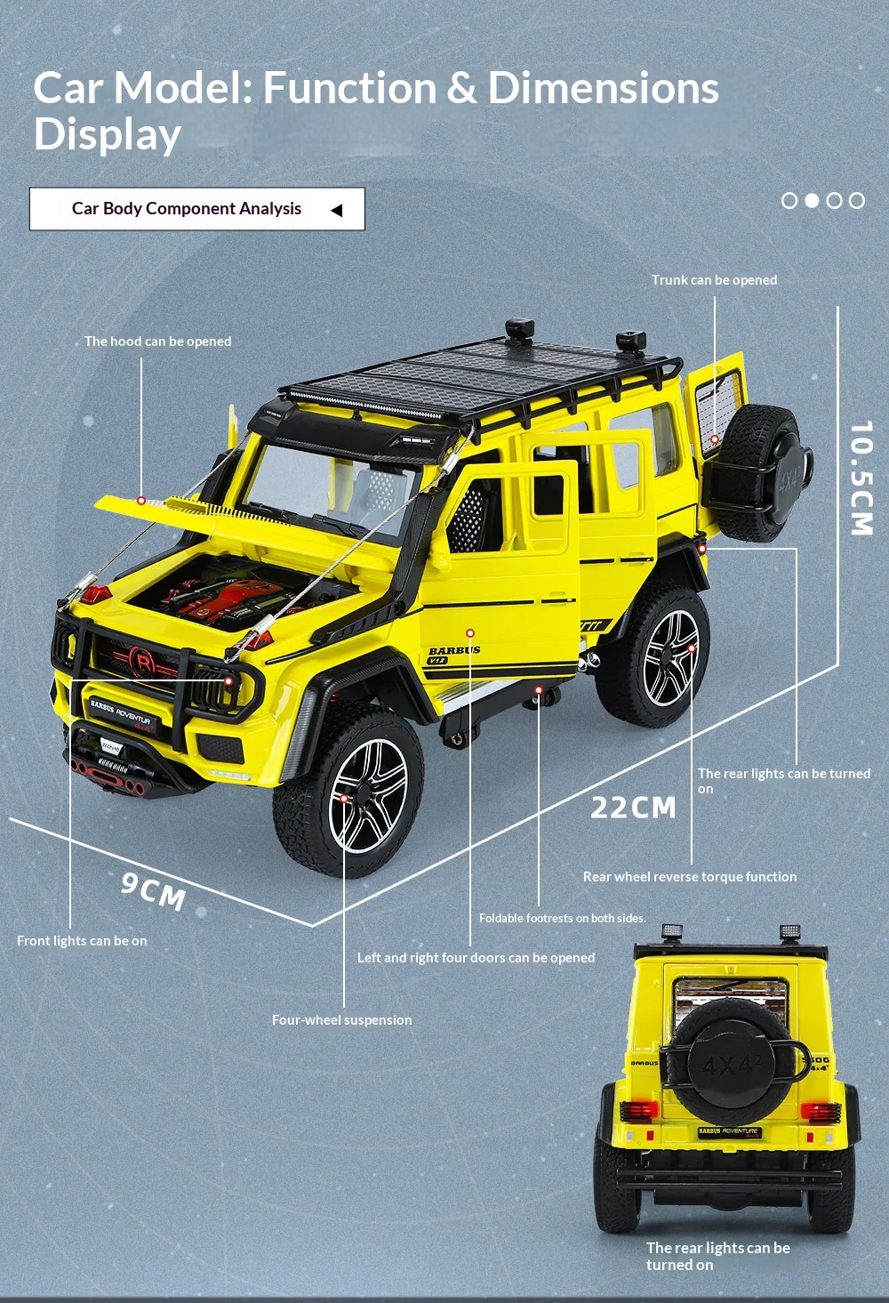 1:24 Metal G550 G800 modelos coches juguetes edición de aventura sonido ligero rueda todoterreno tirar hacia atrás SUV vehículo niños regalos de cumpleaños
