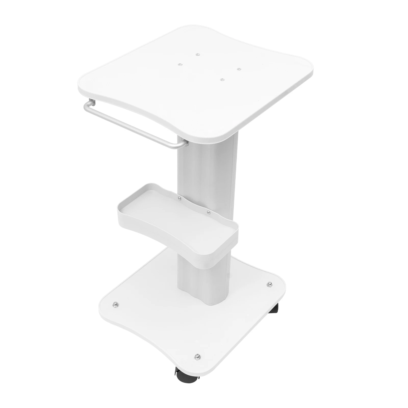 Gerobak Kecantikan ABS 3 Lantai dengan Pegangan Rak Penyimpanan Beban Berat Rak Multifungsi