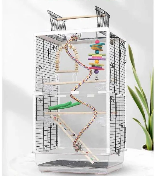 household breeding cage tiger skin Xuanfeng special cage horizontal silk heightened skylight bird cage