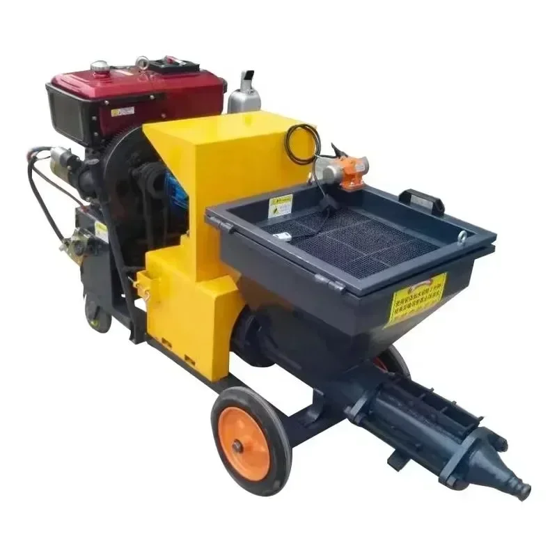 Electric Diesel Cement Plaster Mortar Spraying Machine Sand Cement Sprayer with 10m Tube Airless Putty Spray Gun America