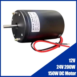 12V 24V 200W 150W DC MotorD-shape shafts Double Bearing CW CCW Carbon Brush Ball Bearing Motor Spindle Lathe Buddha Bead Machine