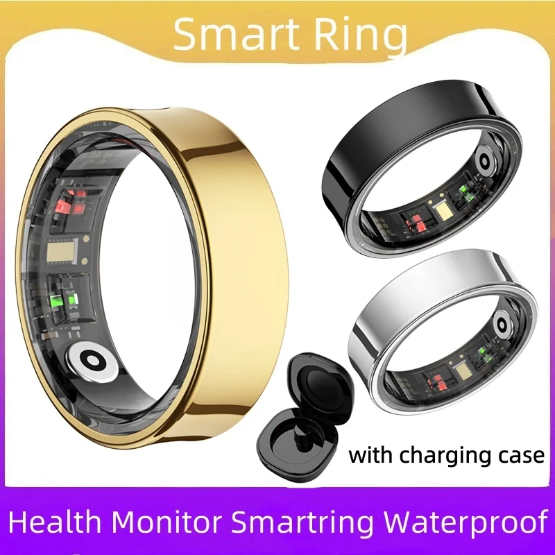 Neuer 5ATM wasserdichter Fitness-Tracker Smartring, Körpertemperatur-, Gesundheits- und Schlafmonitor, Smart Ring für Xiaomi, Samsung-Handys und iOS.