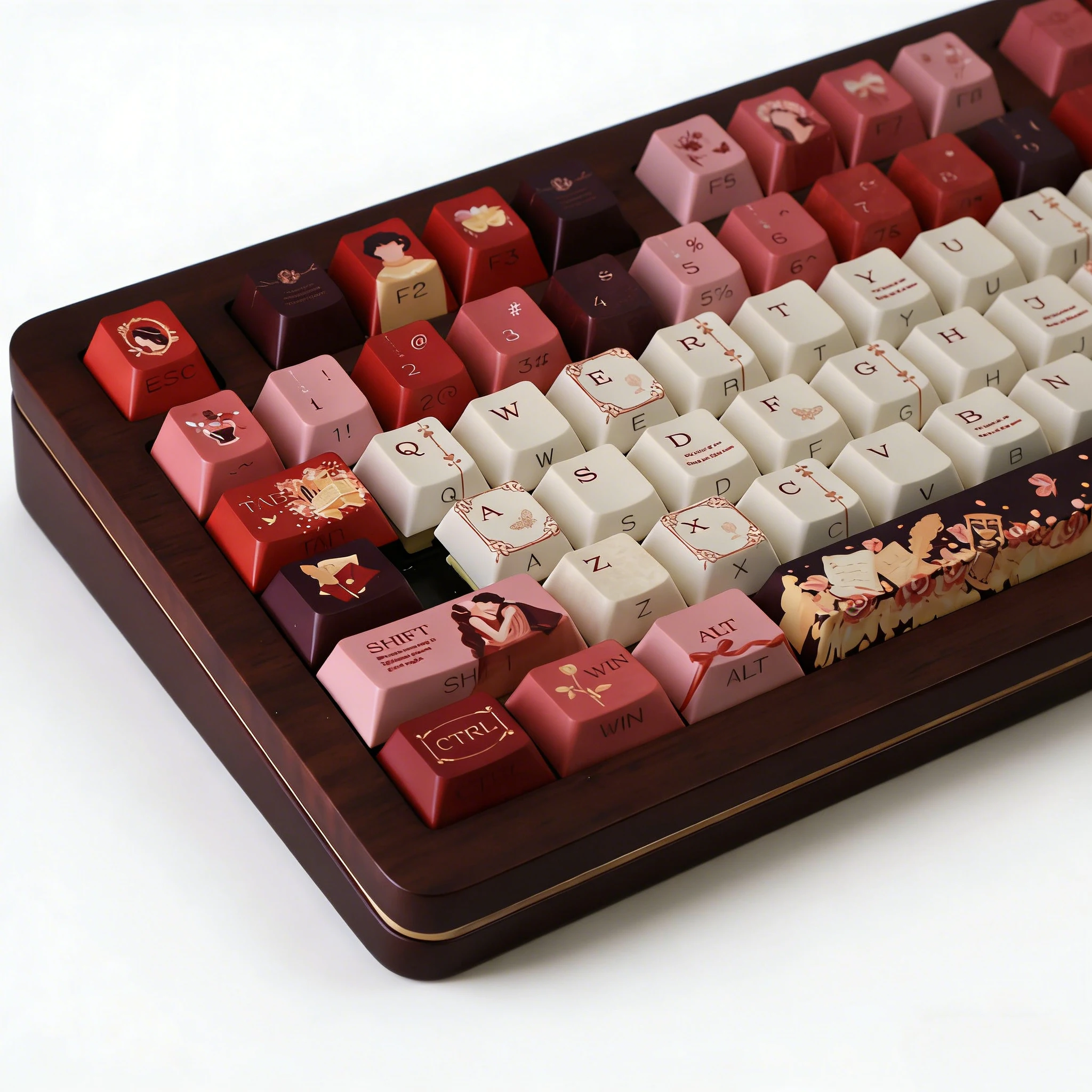 Premium 120 PBT-toetsen, Cherry-profiel, dubbele injectie, vijfzijdige sublimatie, anti-olie, universele mechanische toetsenborden