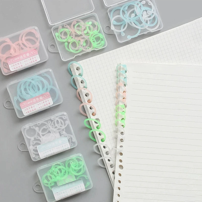 1 Pack Plastic Binder Rings 0.59Inch 1Inch Reusable Loose Leaf Binder Rings for Index Cards Photo Album Loose-leaf Paper