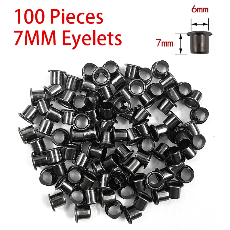 100Pcs Eyelets for DIY Kydex Sheath 6MM/7MM Rivet Hand Tool Parts Eyelet Hole Punch Tool Kit