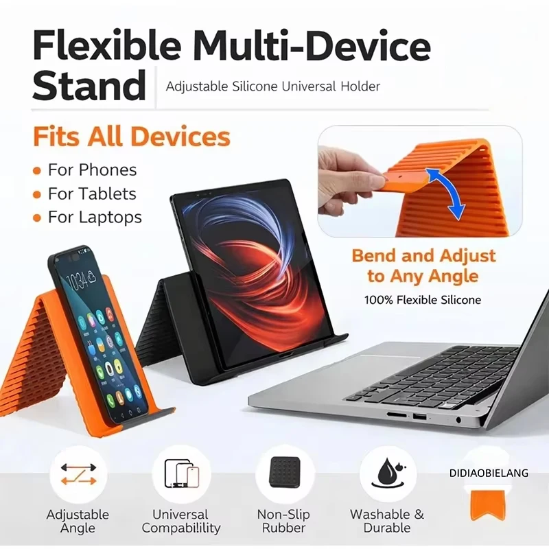 

Foldable Phone Holder Creative Desktop Stand Silicone Anti Slip Anti Fall Lazy Bracket For Universal Phone ipad Laptop