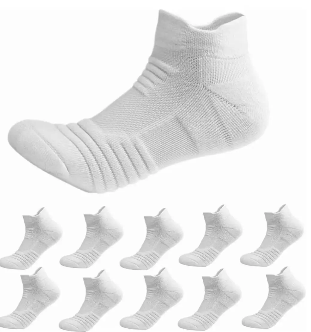 Men Professional Basketball Socks Thick Terry Sole Short Socks Breathable Mesh Anti‑slip Sport Socks for Running Outdoor Fitness