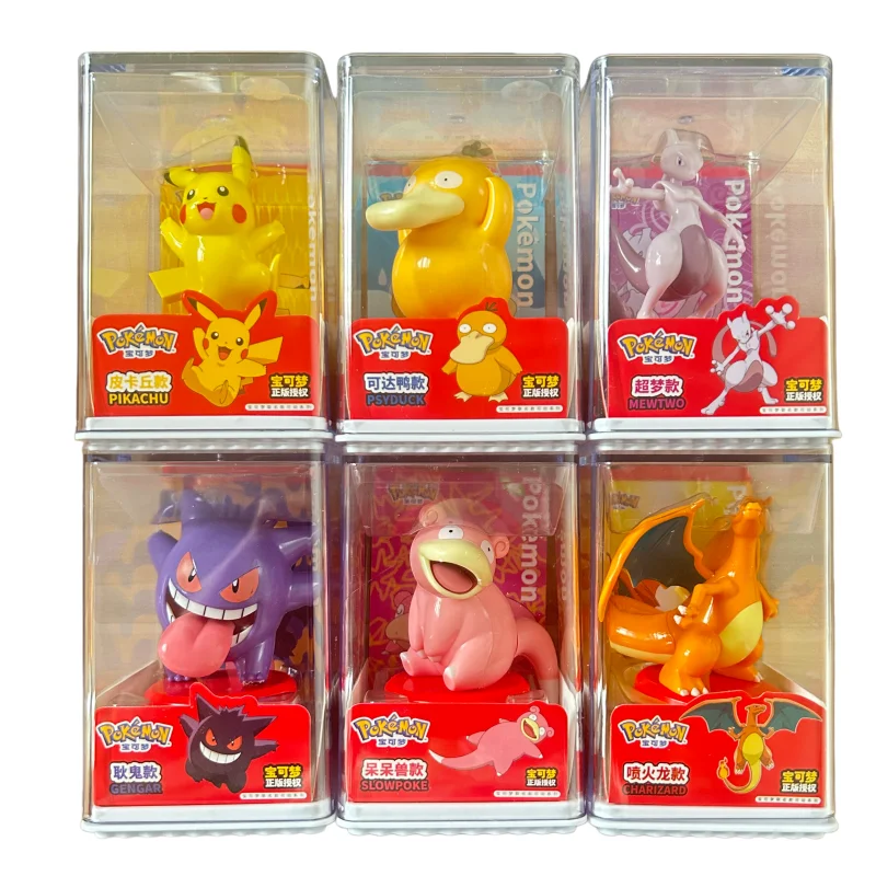 本物のポケモンゲンガーリザードンアニメアクションフィギュア手作りピカチュウミュウツー漫画人形飾り模型玩具クリスマスギフト