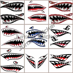 1 Pair 30-40-50cm of Large-sized Shark Teeth Self-adhesive Paper Waterproof Graffiti Motorcycle Yacht Computer Decoration Decal