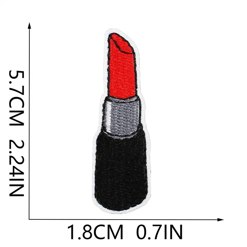 50 шт., объемные вышитые нашивки, железные нашивки для одежды, губная помада, наклейки для одежды, шитье, термоклейкая аппликация, плавкие