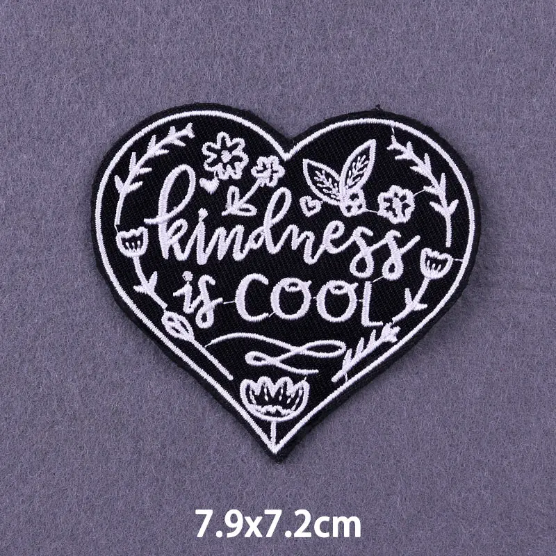Girl's Power Stickerei-Aufnäher für Kleidung, Kindness Bügel-Aufnäher für Kleidung, Blumen, Buchstaben, schmelzbarer Aufnäher, Applikationsdekoration – Detail 20
