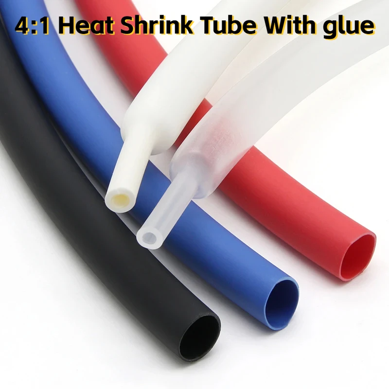 

2/5m 4:1 Heat Shrink Tube Dia4/6/8/12/16/20/24/32/36/40/52mm With Glue Insulated Waterproof Shrinkable Casing Cabel Protec Tube