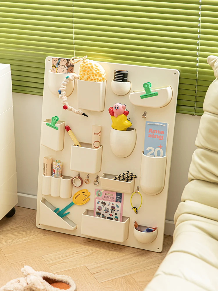 Organizer with Adjustable Shelves Large Wall-mounted Storage Rack with Hooks for Office, Kitchen and Workshop Children's Room