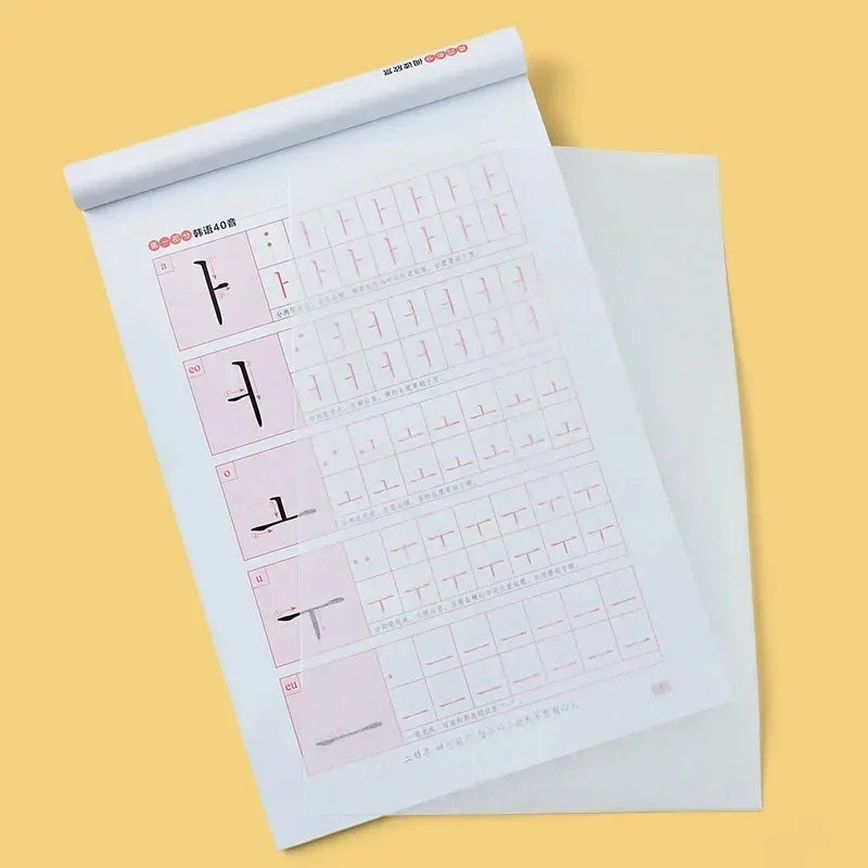 Children Learning Korean/Chinese Books Reusable Calligraphy Copybook Alphabet/Word Handwriting Practice Writing Art