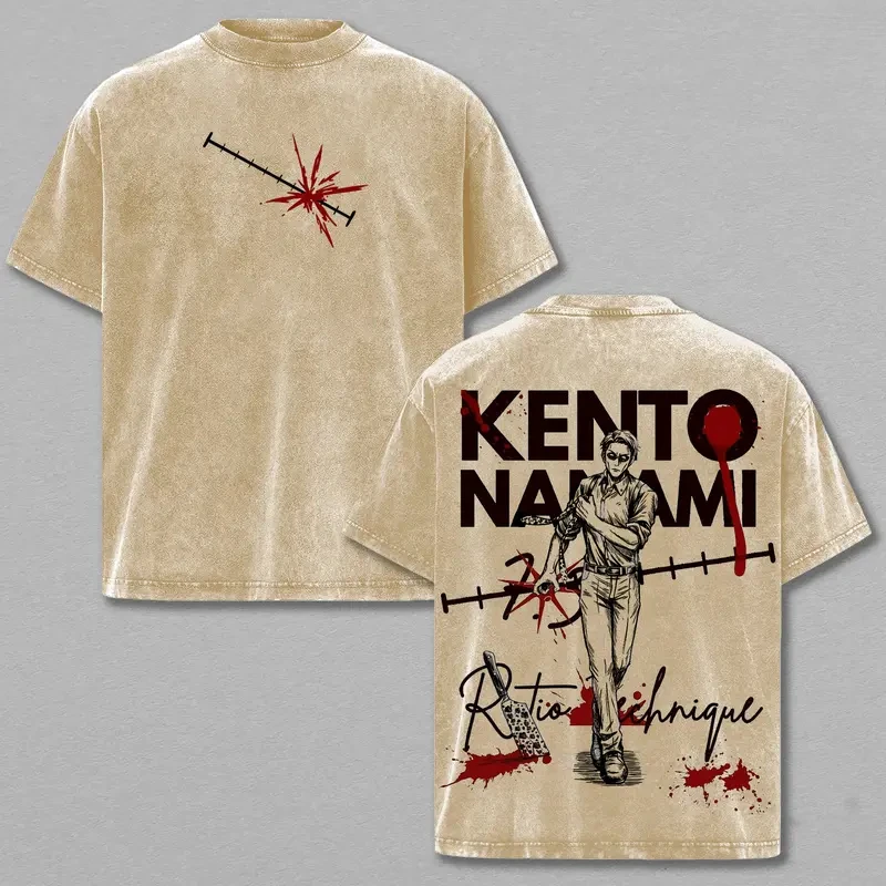 Nanami Kento Jujutsu Kaisen Clothing Men Women Short Sleeve Manga T-shirts Washed T Shirt Casual Cotton Tee Harajuku Male Tshirt