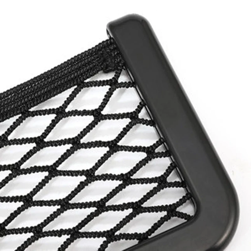 Car Organizer Mesh Storage Bag Net Pocket Mobile Phone Holder Auto Accessories Multi Function Car Storage Net Pocket