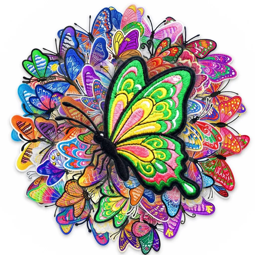 50Pcs Embroidery Style Butterfly PET Stickers Aesthetic Clear Transparent Butterfly Decals for DIY Decor Anime Worlds Store