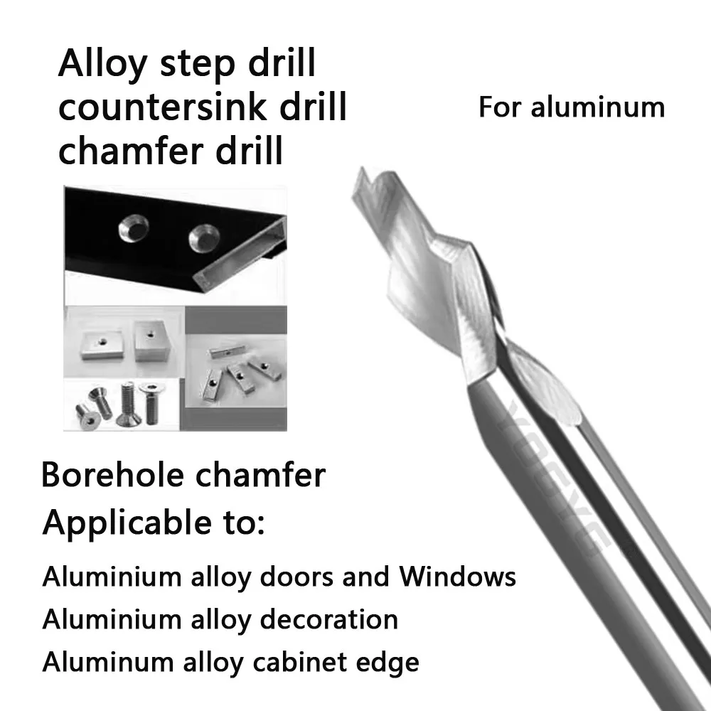 HRC60 90 องศา d1.0/1.1/1.2-8.5xD4/6/8/10/12 คาร์ไบด์ Counterbore Twist Step เจาะบิตสําหรับอลูมิเนียมเจาะรูและ Chamfering