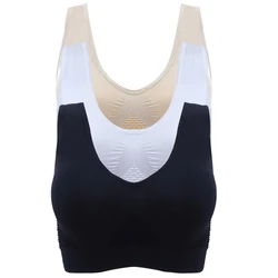 3pcs/set Seamless Breathable Underwear Soft Comfortable Sport Bra Women Push Up Fitness Yoga Running Vest Gym Wear