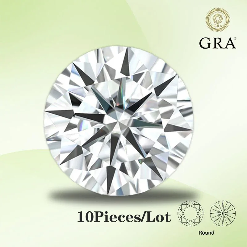 Moissanite Stone 2 / 4 / 6 / 8 / 10 Pcs Per Lot Promotion with GRA Certificate Pass Diamond Tester Lab Diamonds Loose Gemstones