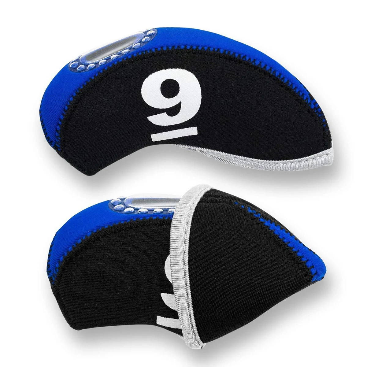 

10 PCS Golf Iron Sets Head Covers Club Accessories Neoprene Blue Putter Headcovers