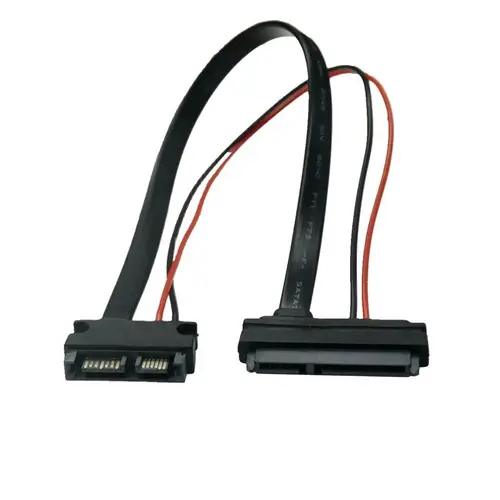 Cable SATA Serial ATA 22 pines 7 + 15 hembra a Slimline SATA 13 pines 7 + 6 pines conector macho Cable convertidor 30CM/1 pies/12 pulgadas