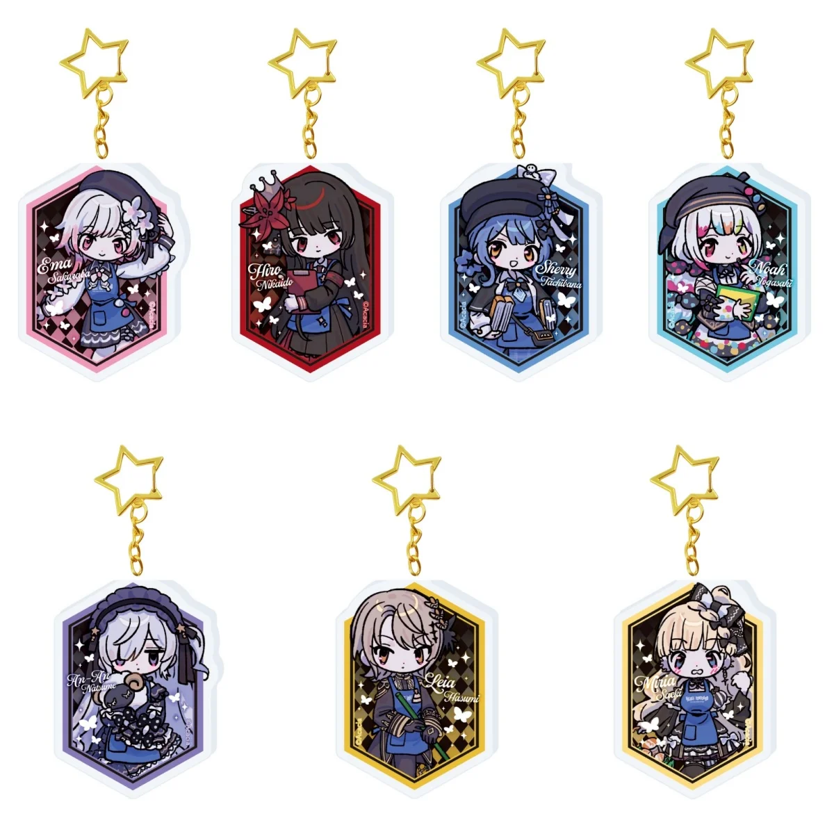 

6cm cute Anime Magical Girl Witch Trial Acrylic Stand Keychain Characters Ornament Accessories Christmas Collection Gift