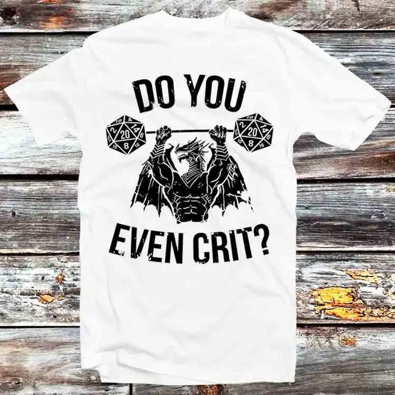 

Do You Even Crit GYM Master Ancient Swole'd Dragon DnD D20 Dice T Shirt Vintage Retro Unisex Cartoon Anime Top Tee B1010