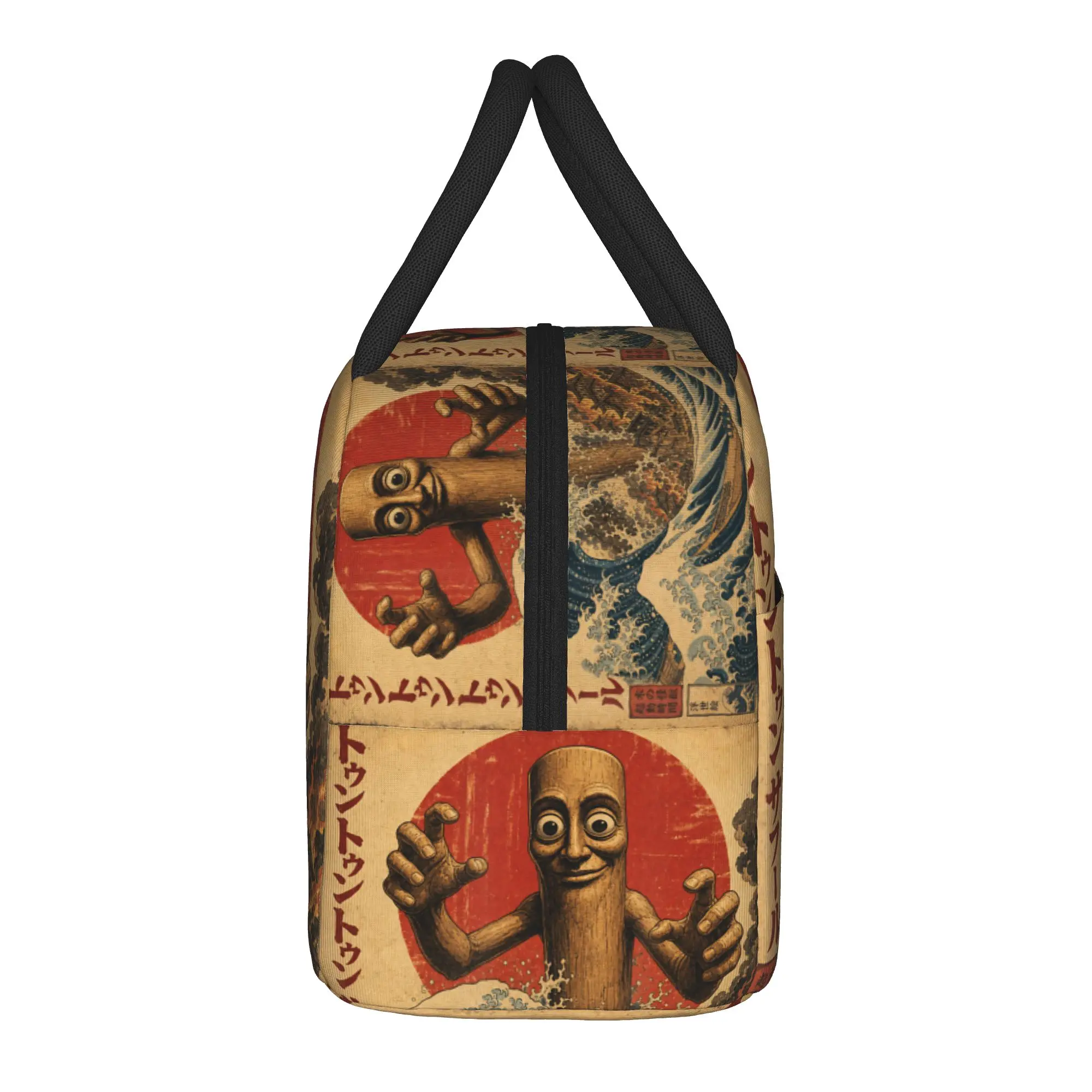 Tung Tung Tung Sahur Japanese Poster Brainrot Meme Lunch Bag Casual Lunch Box For Unisex Picnic Cooler Bag Oxford Tote Food Bags