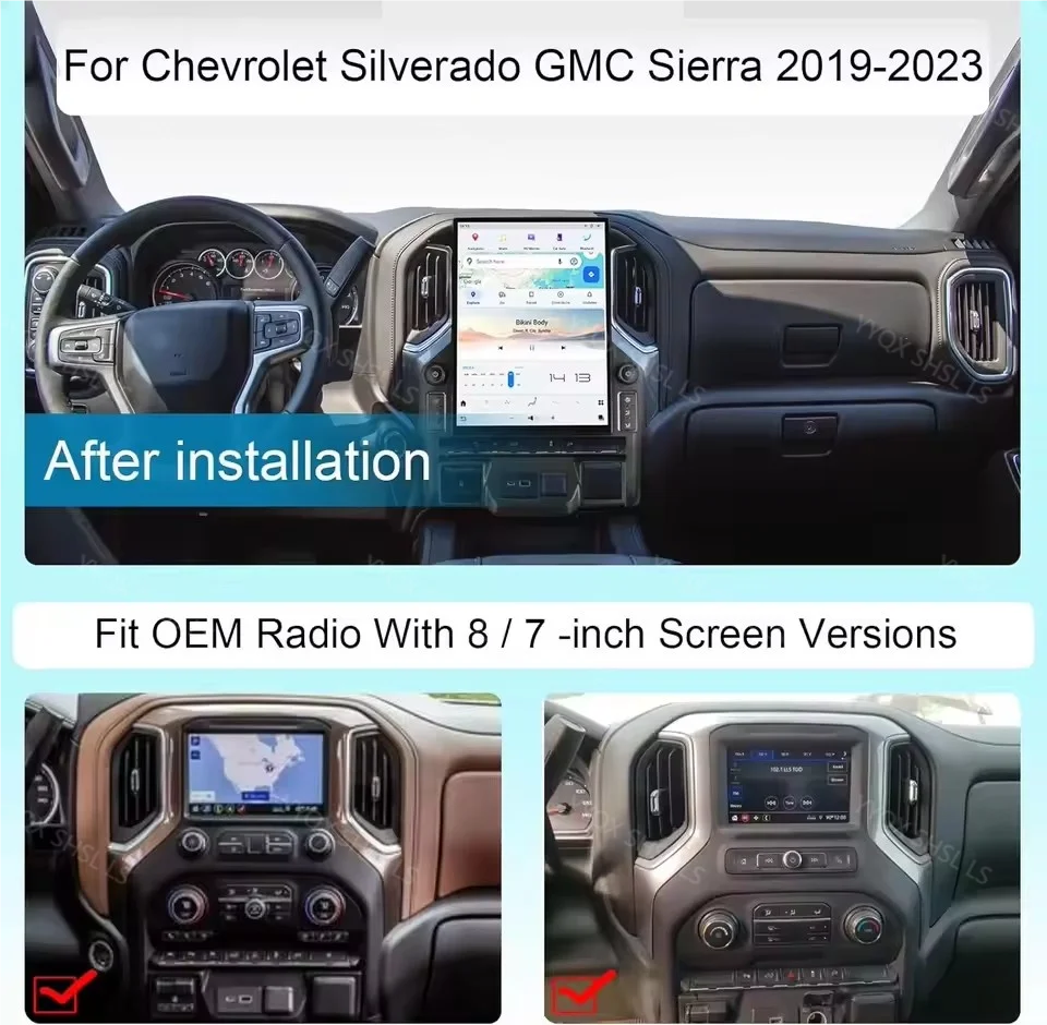 

15.6 Android Carplay For GMC Sierra Chevrolet Silverado 2019 2020 2021 2022 2023 Car GPS Navigation Radio Multimedia Head Unit