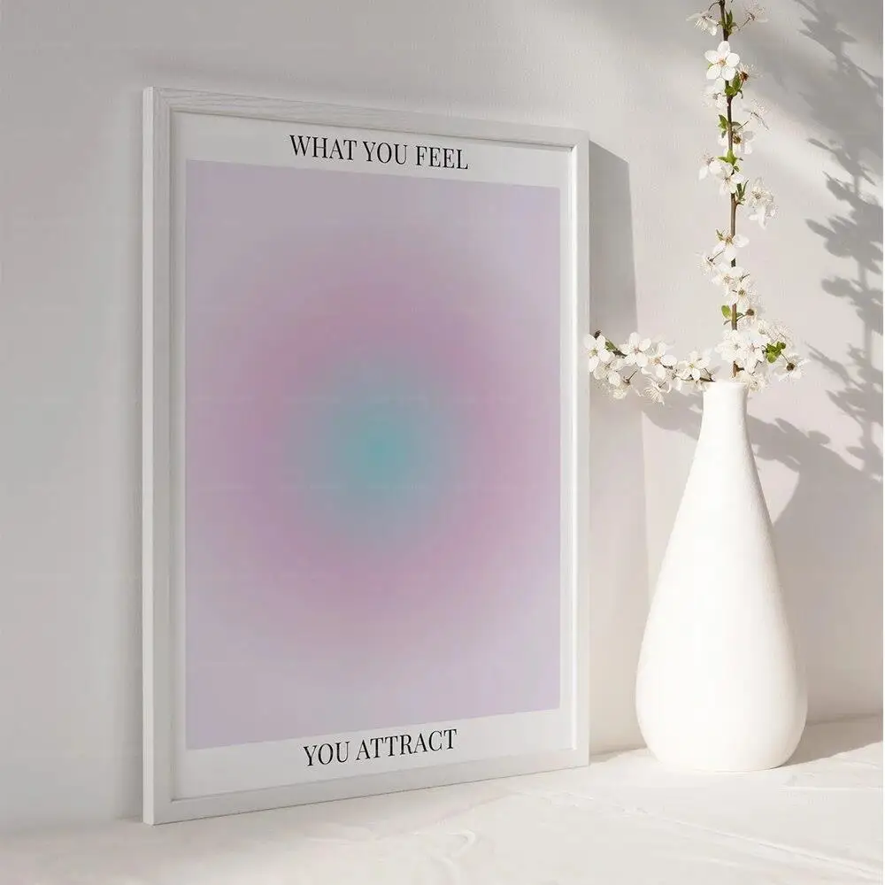 Nordic Aesthetic  Aura Energy Spiritual Gradient Y2K Affirmation Wall Art Canvas Painting Posters For Living Room Home Decor