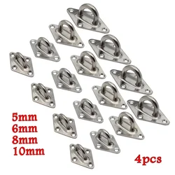 4pcs M5 M6 M8 M10 Stainless Steel Ceiling Wall Mount Hook Heavy Duty Anchor Eye Plate For Boat Yoga Swing Hammocks Full Welding