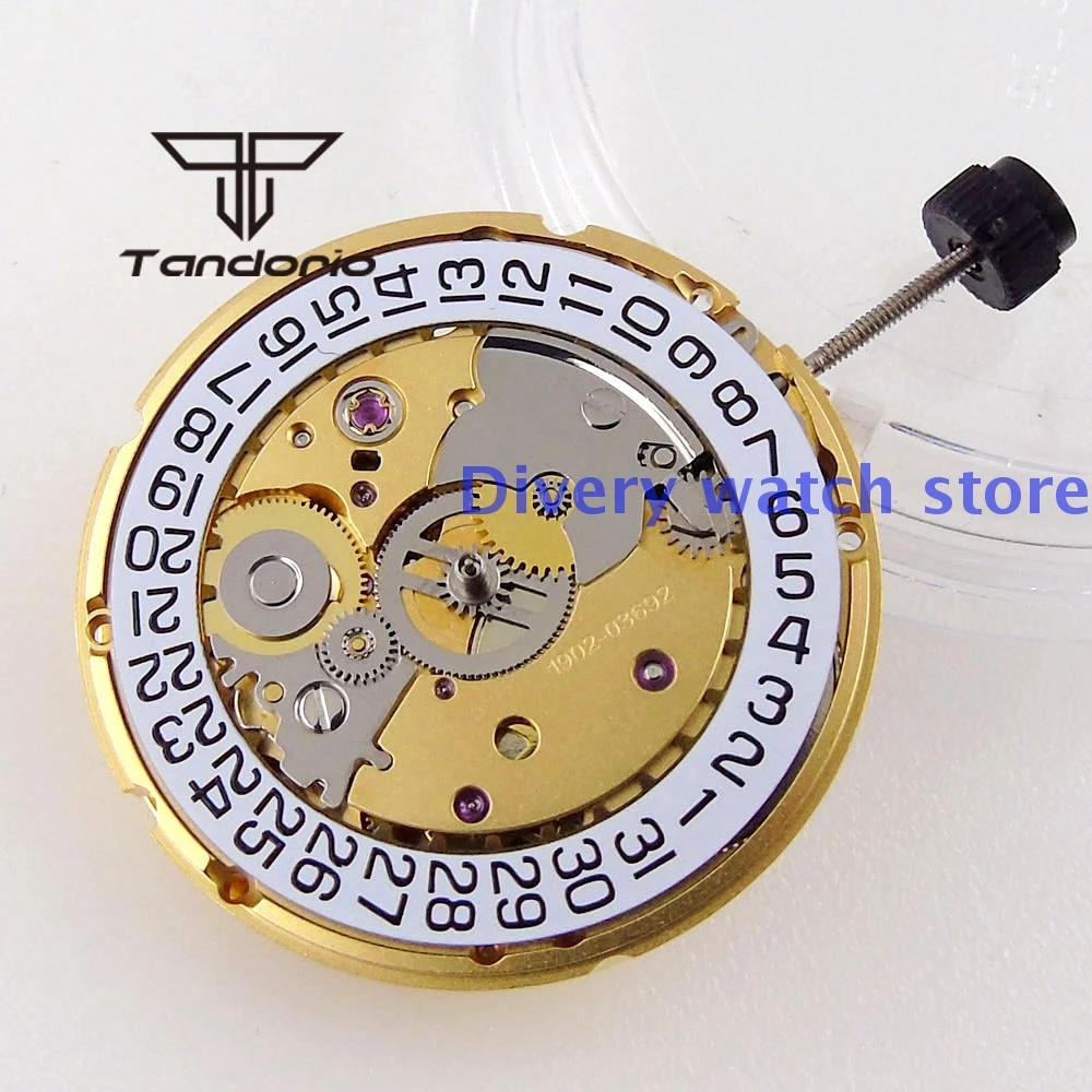 

High Precision with Date wheel 28800/Hour New Arrival 25 Jewels PT5000 Yellow Gold Plated Automatic Movement