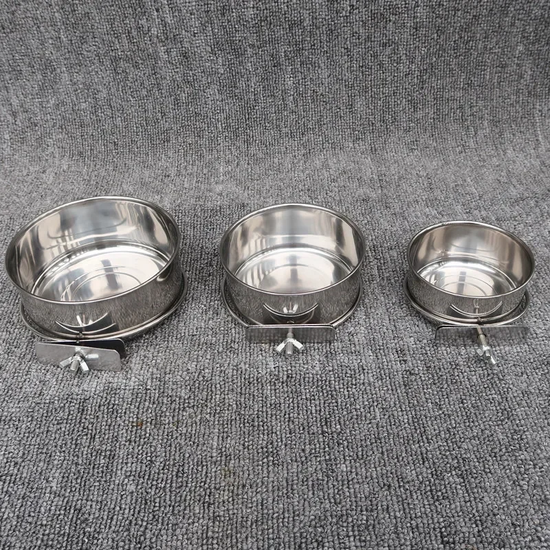 앵무새 스테인레스 스틸 음식 그릇 깨끗하고 위생적이며 휴대용 및 설치가 용이함 물린 방지 워터 컵 조류 특정 식품 여물통